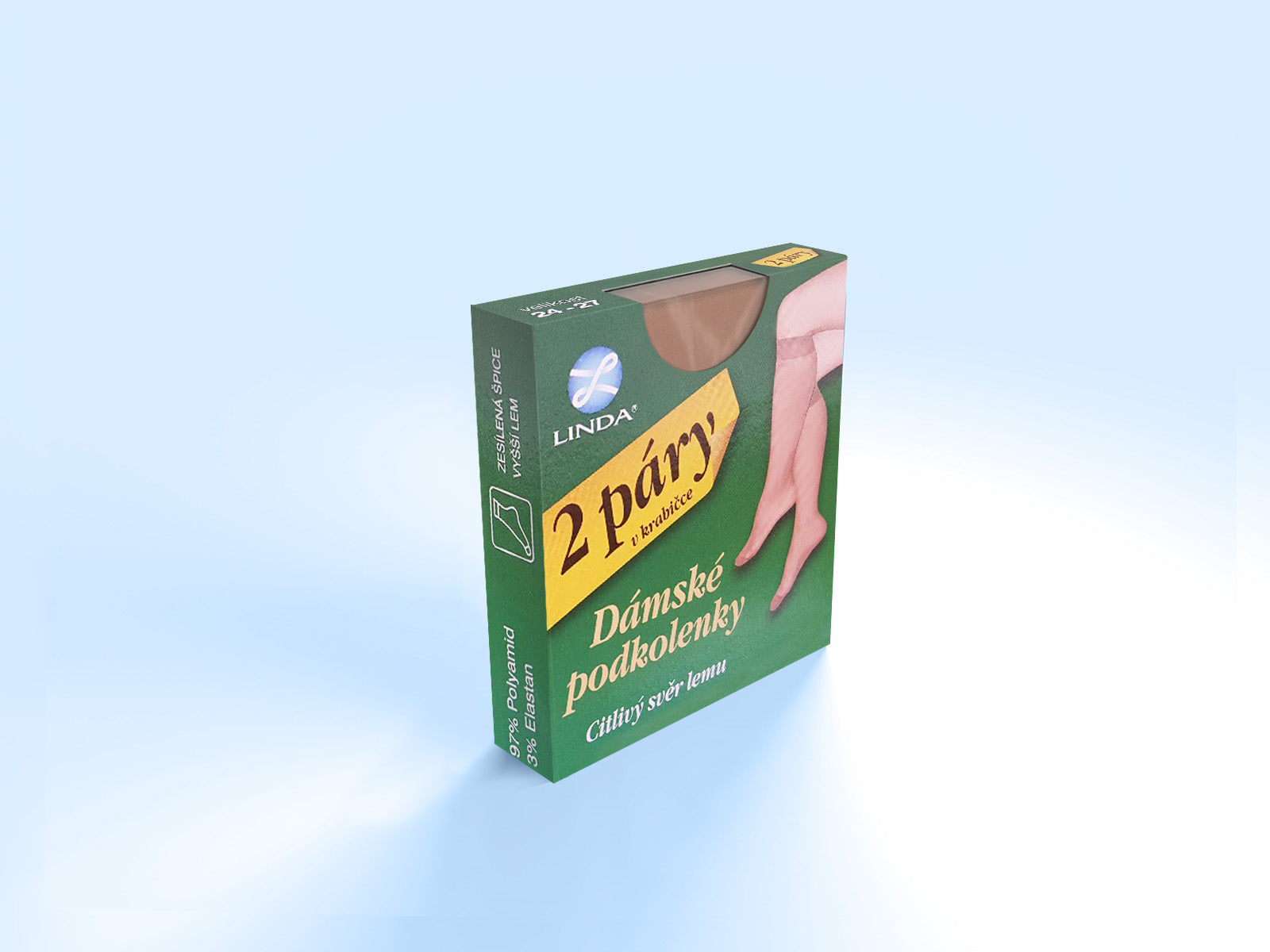 PODKOLENKY HLADKÉ LINDA 2 páry